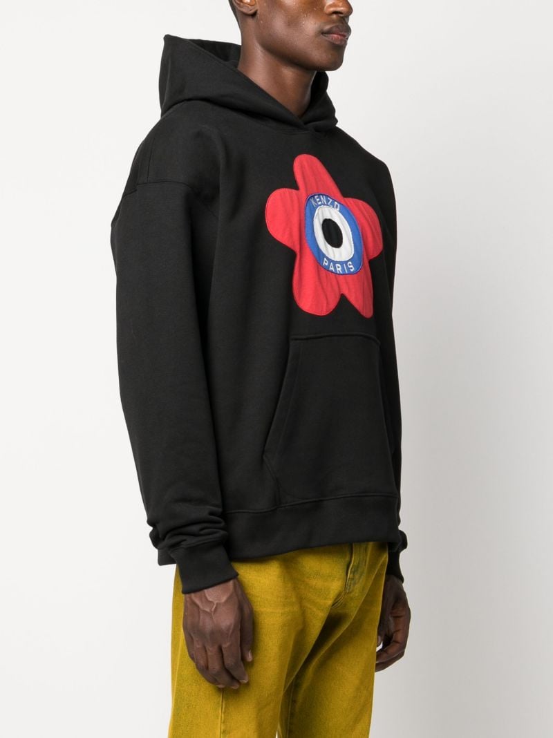 Black Graphic Print Cotton Hoodie