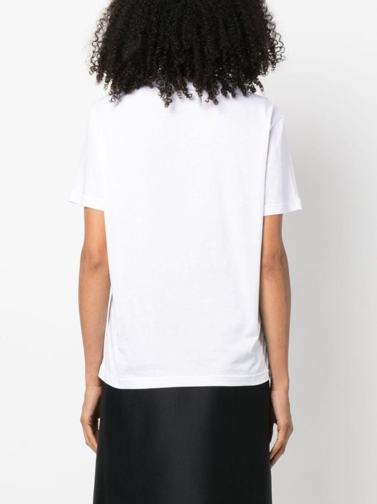 White Logo-embroidered Cotton T-shirt