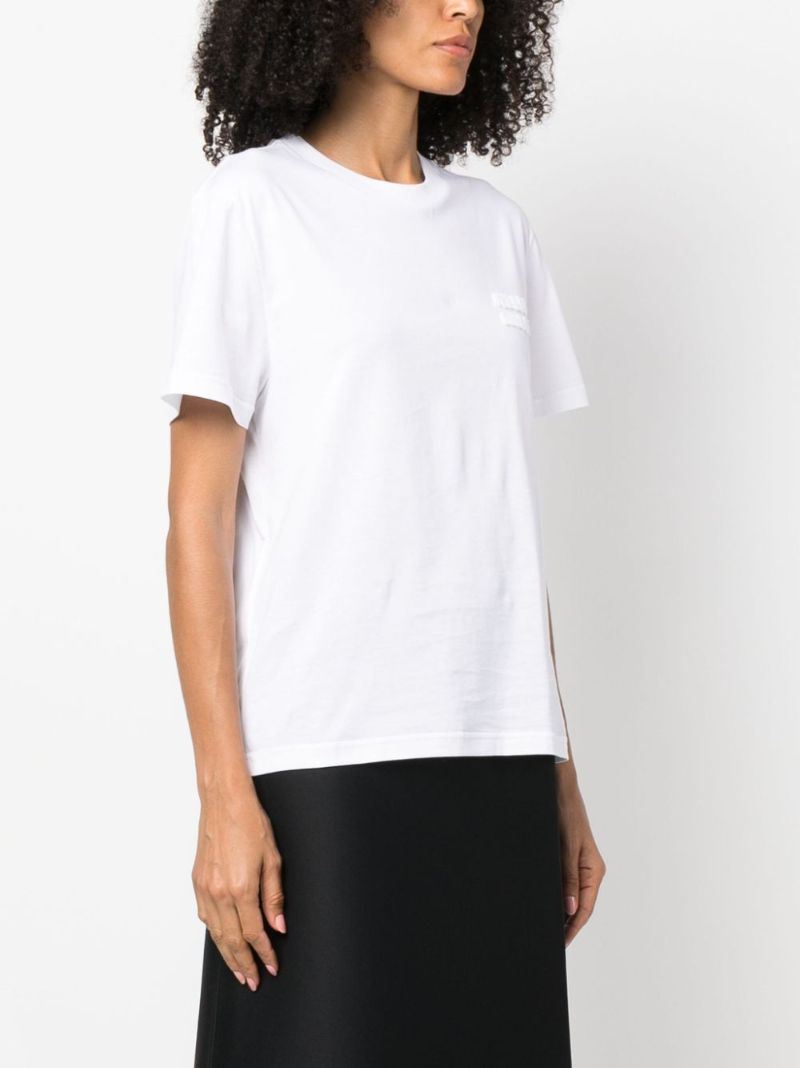 White Logo-embroidered Cotton T-shirt