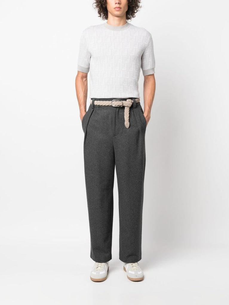 Neutral Monogram Wool Top