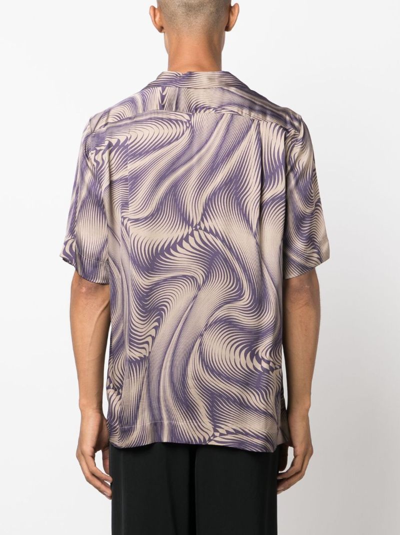 Purple Graphic-print Short-sleeve Shirt