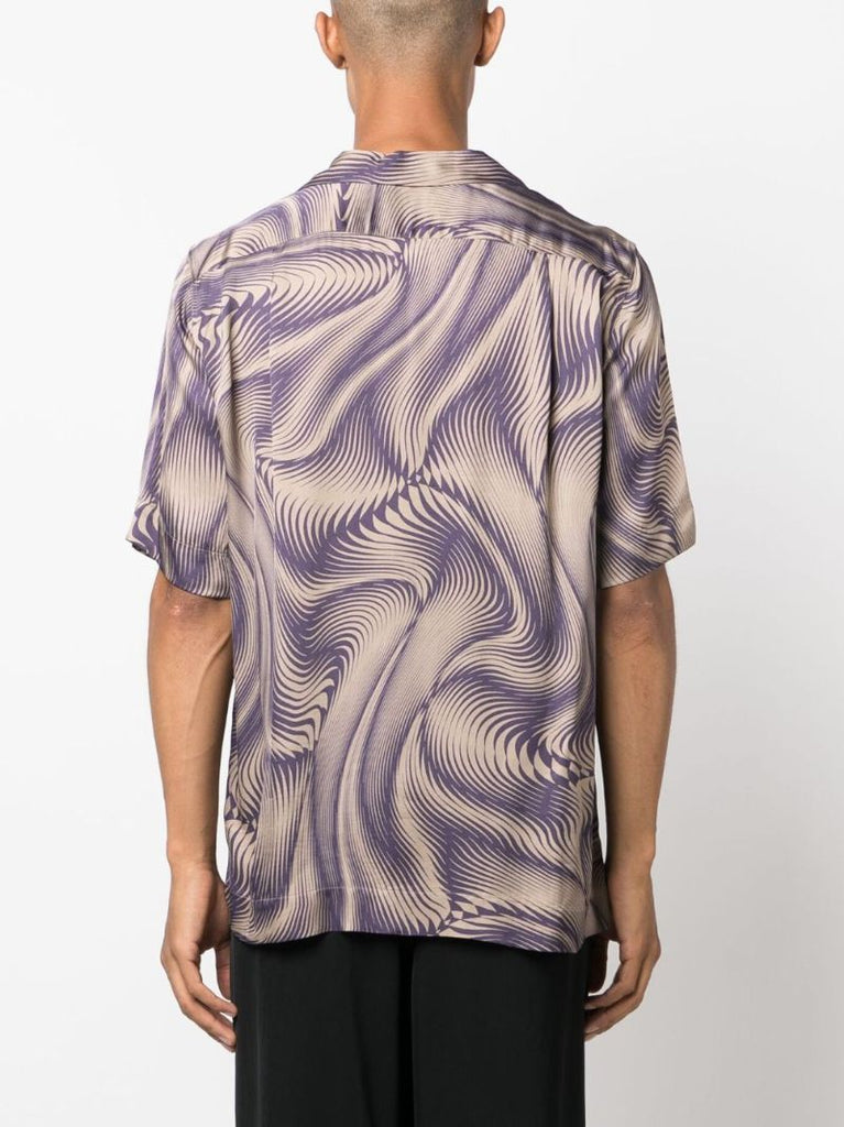 Purple Graphic-print Short-sleeve Shirt