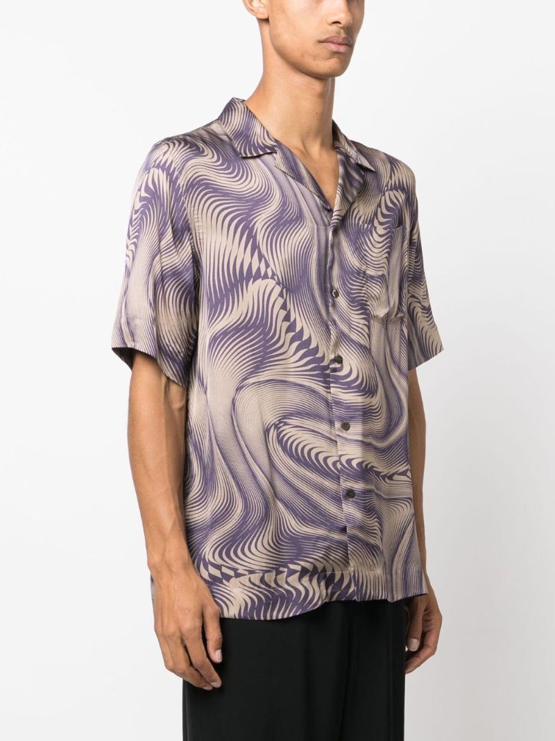 Purple Graphic-print Short-sleeve Shirt