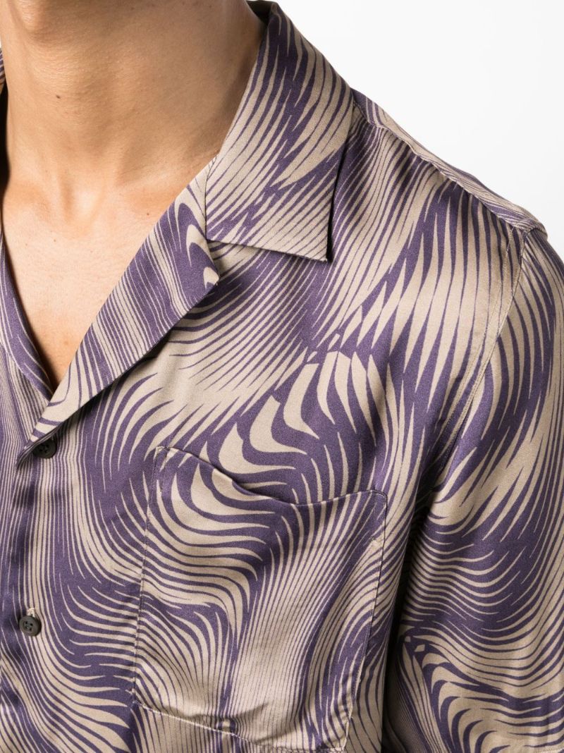 Purple Graphic-print Short-sleeve Shirt