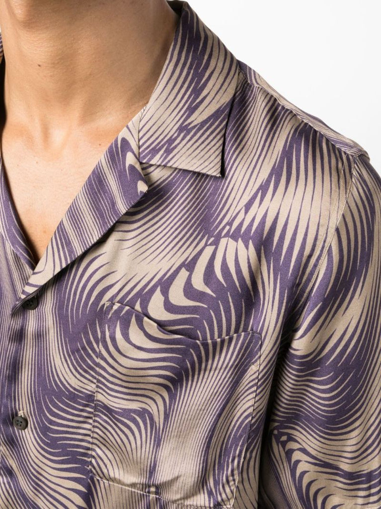 Purple Graphic-print Short-sleeve Shirt