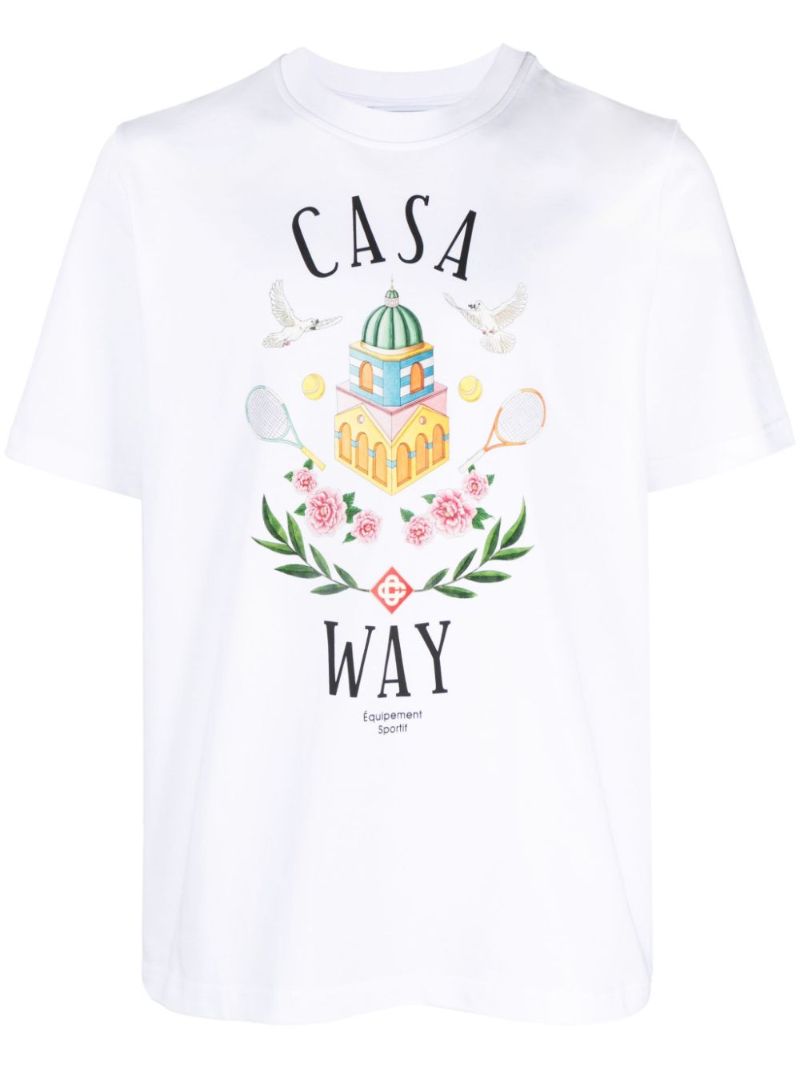 White Casa Way Organic Cotton T-shirt