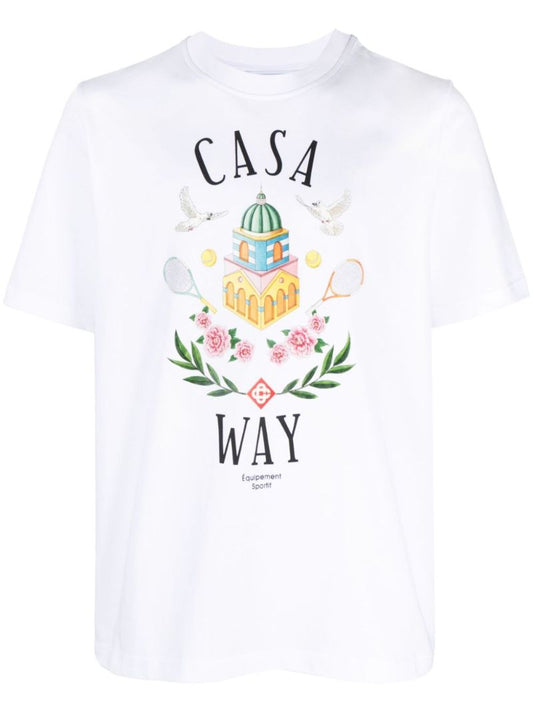 White Casa Way Organic Cotton T-shirt