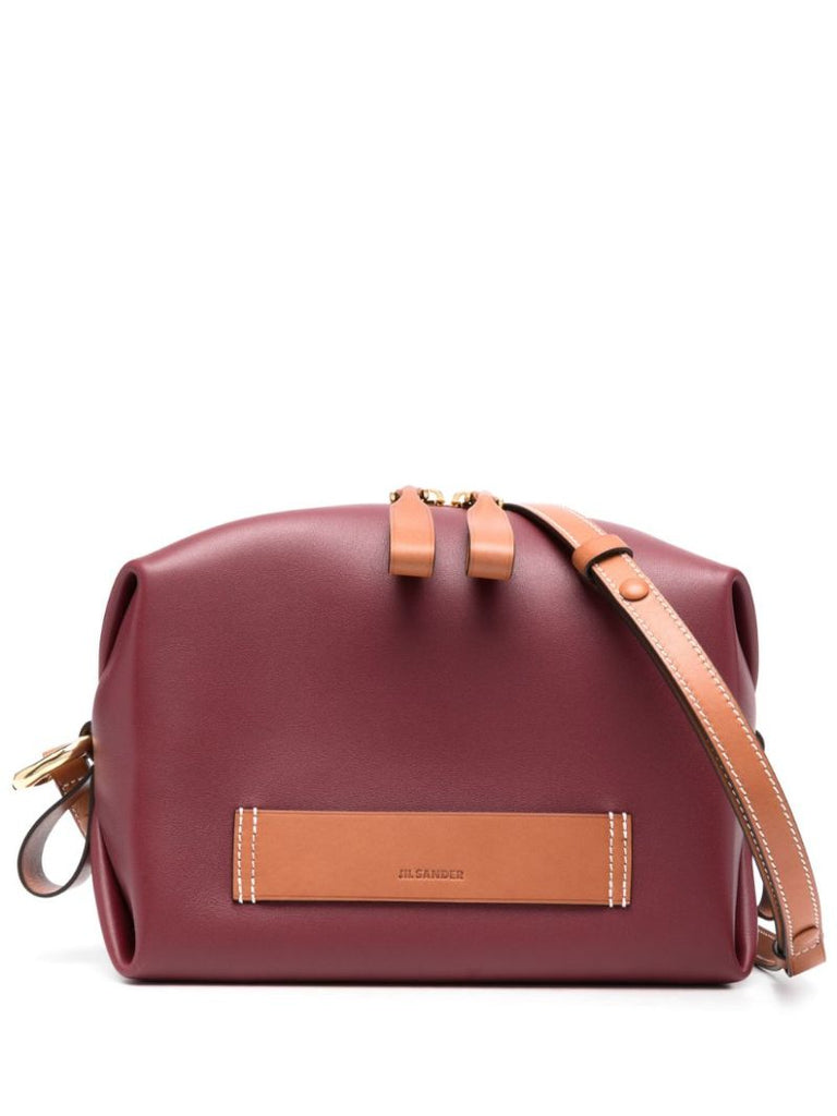 Purple Logo-patch Leather Cross Body Bag