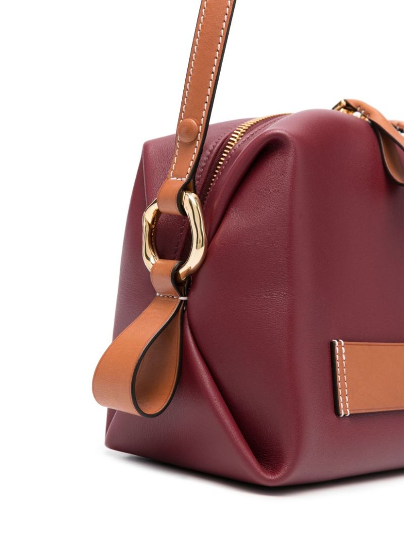 Purple Logo-patch Leather Cross Body Bag