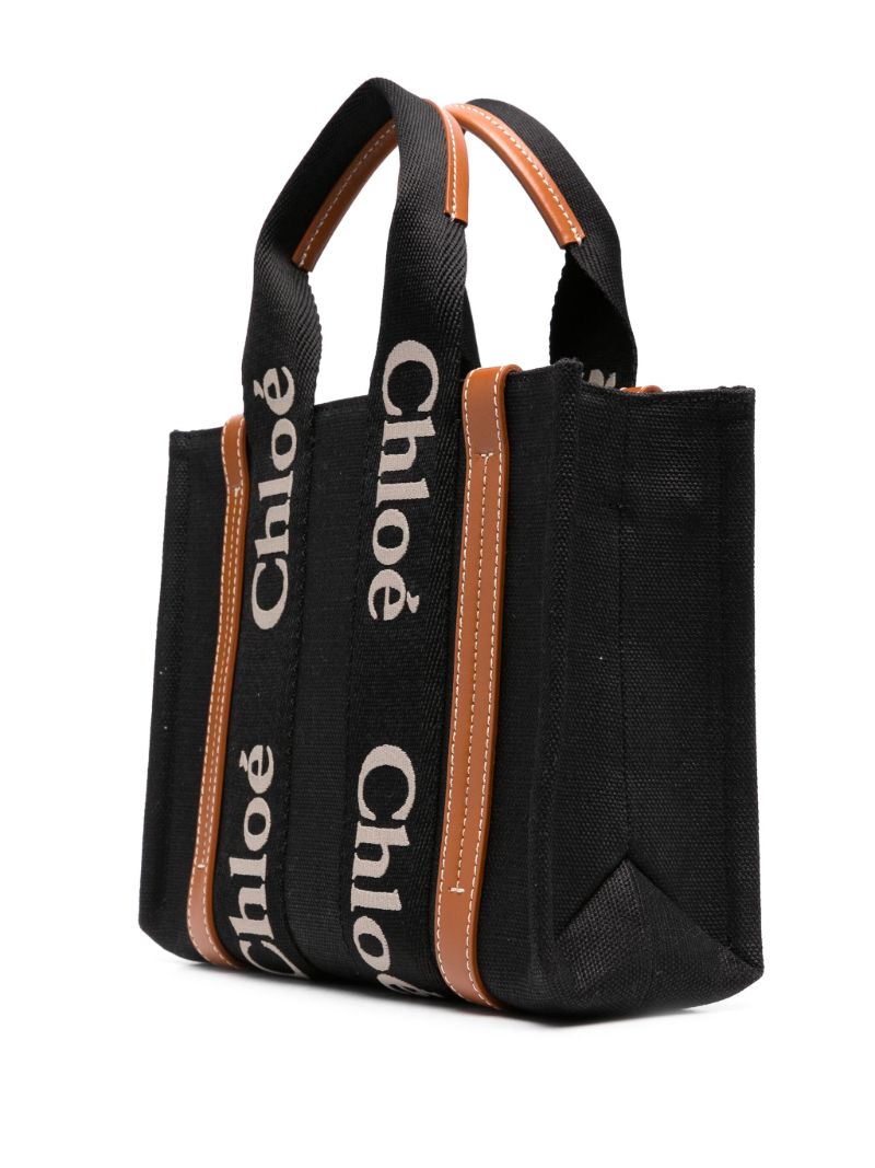 Black Woody Small Linen Tote Bag