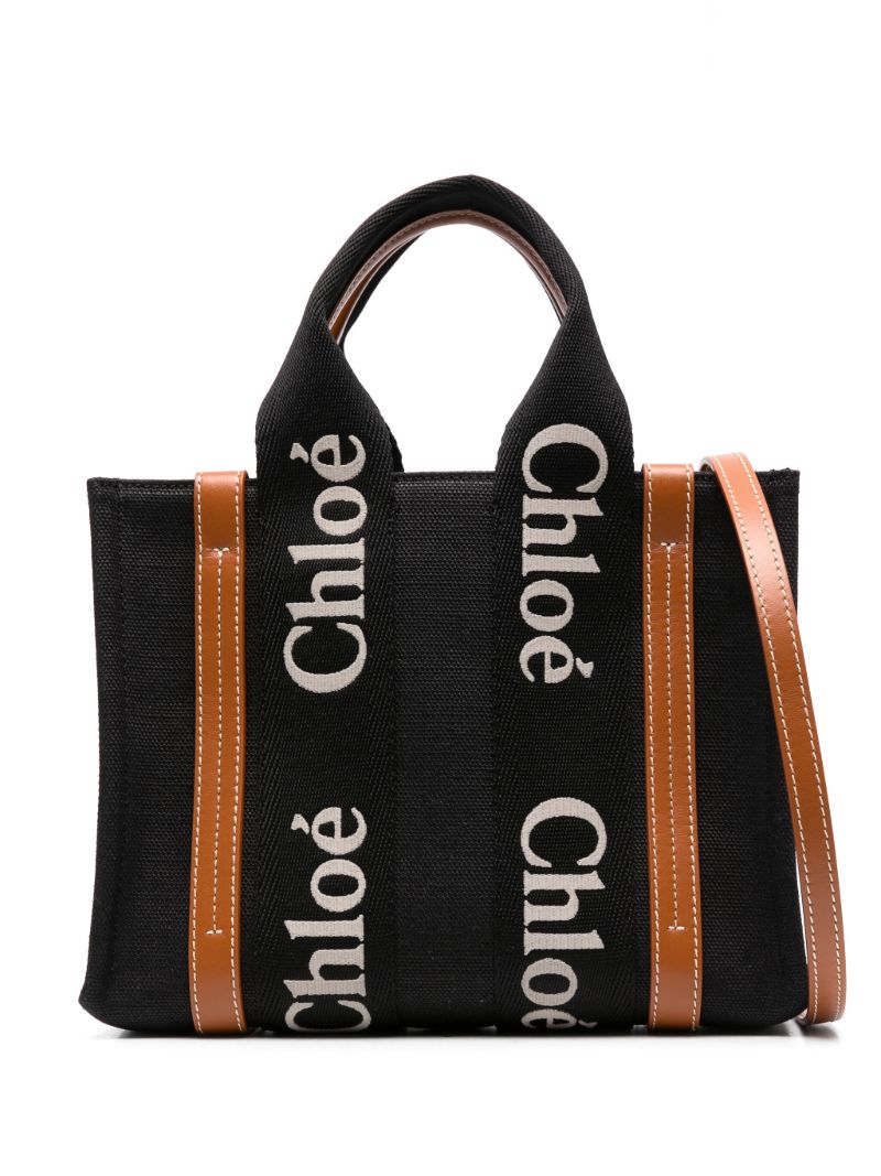 Black Woody Small Linen Tote Bag