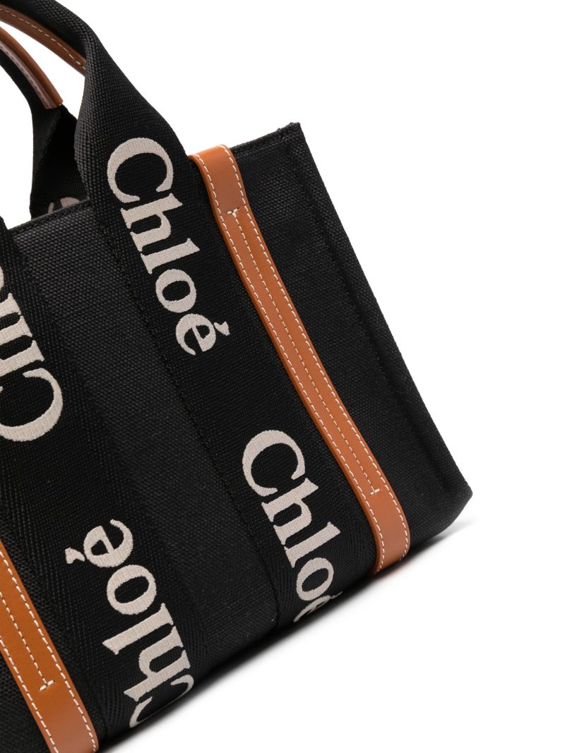 Black Woody Small Linen Tote Bag