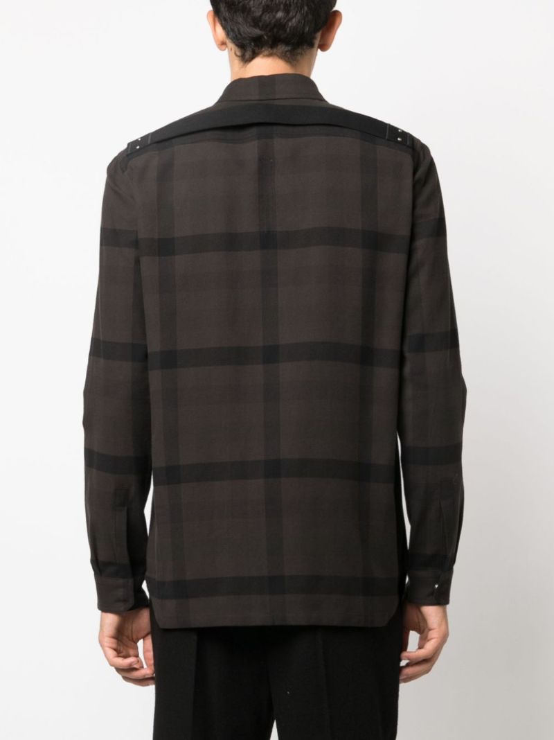 Grey Check-print Cotton Shirt