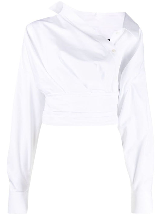 White Cotton Wrap Shirt