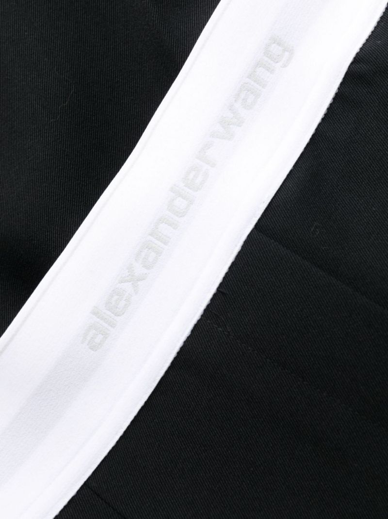 Black Logo-waistband Wool Trousers