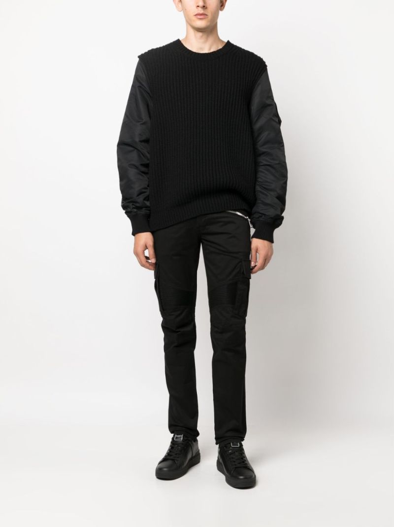 Black Zip-detail Trousers