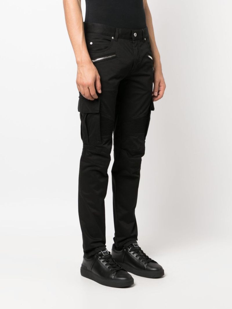 Black Zip-detail Trousers