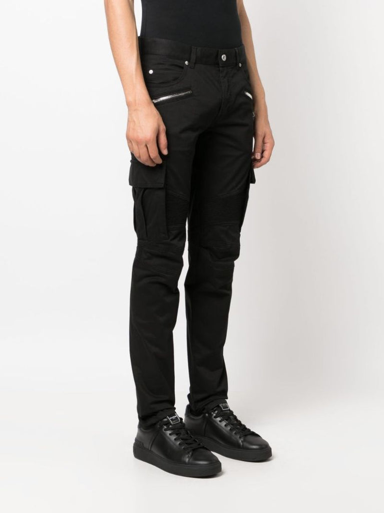 Black Zip-detail Trousers