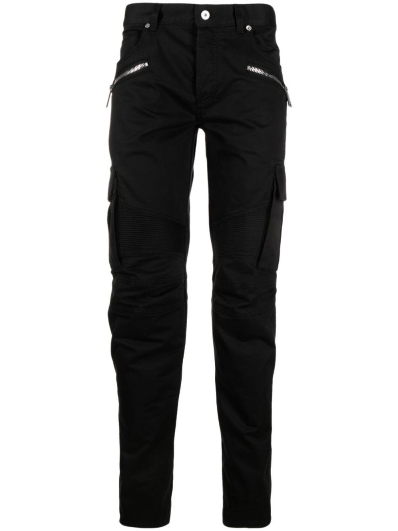 Black Zip-detail Trousers