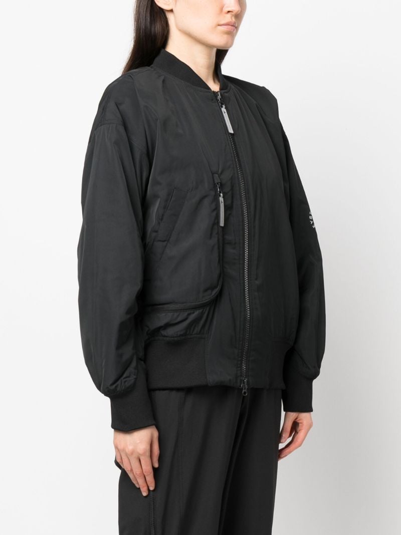 Black Logo-patch Bomber Jacket