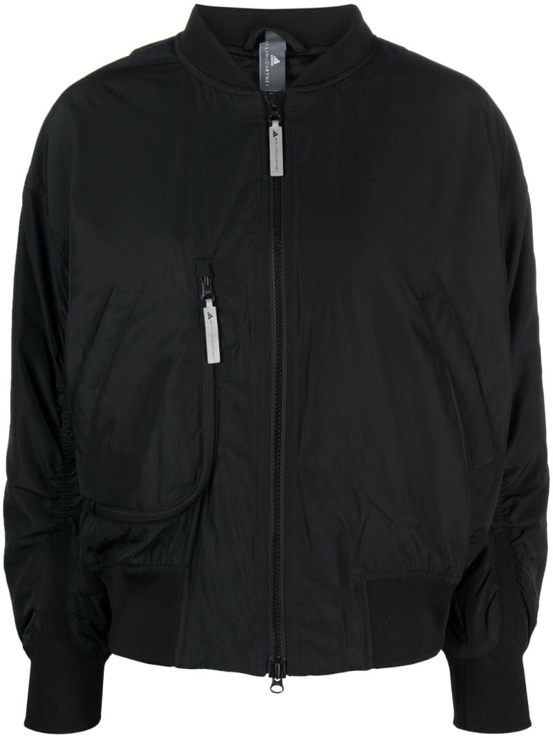 Black Logo-patch Bomber Jacket