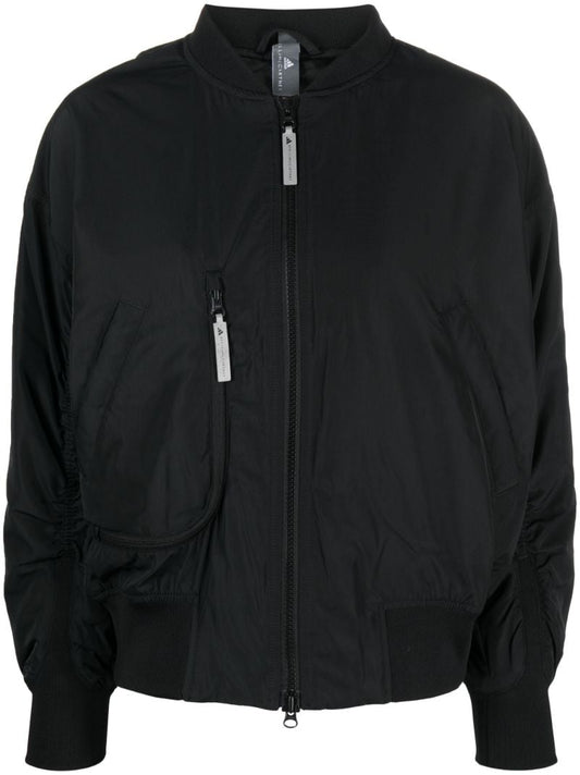 Black Logo-patch Bomber Jacket