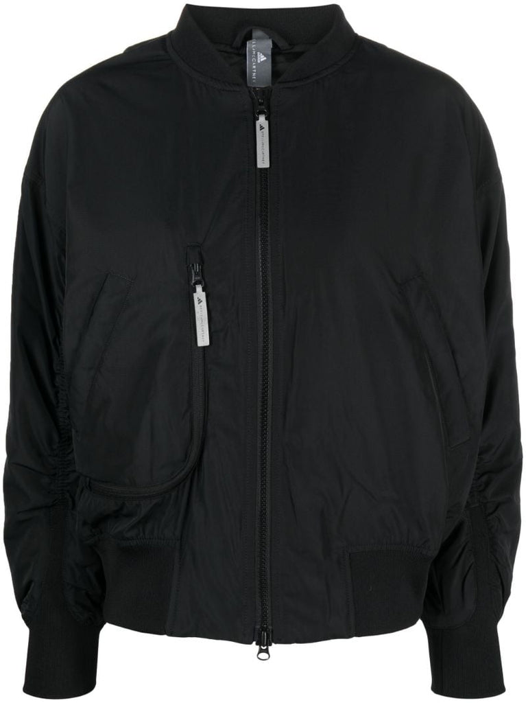 Black Logo-patch Bomber Jacket