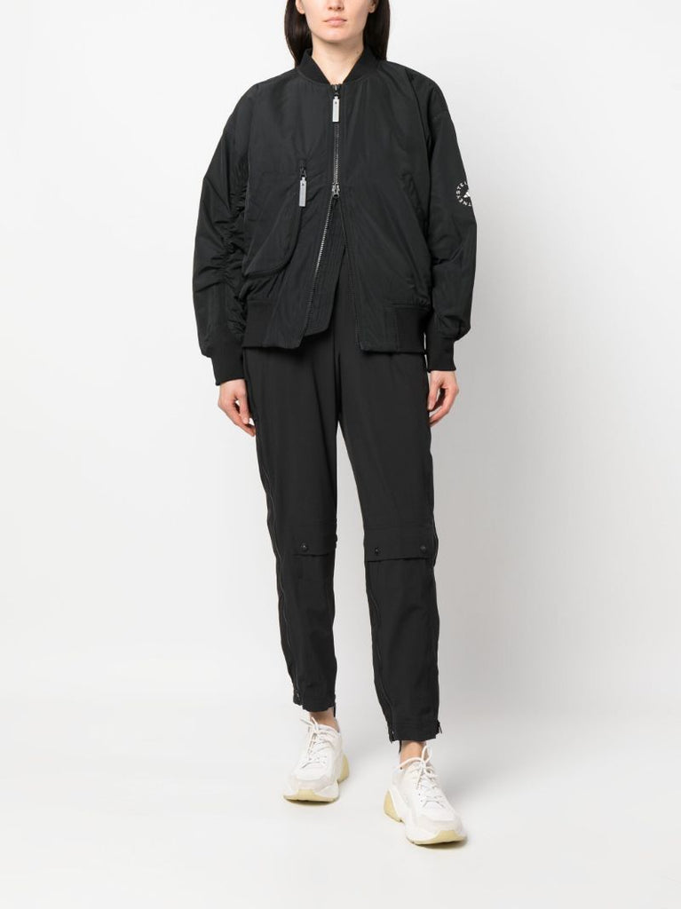 Black Logo-patch Bomber Jacket