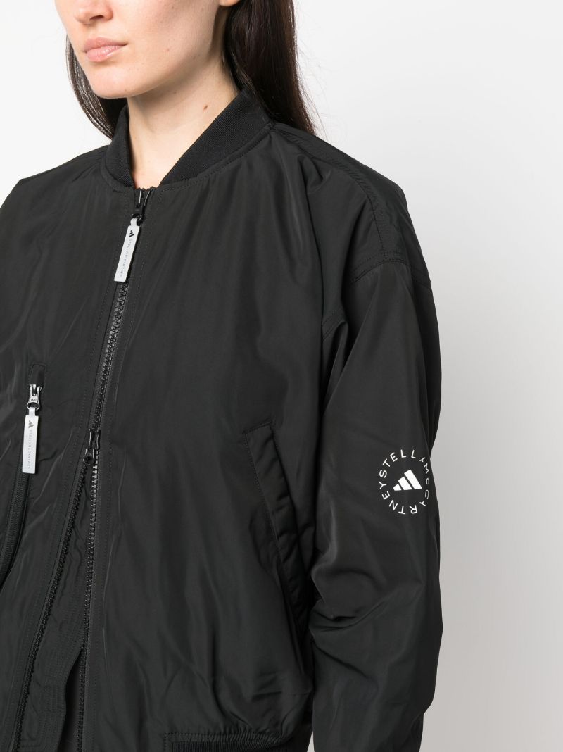Black Logo-patch Bomber Jacket