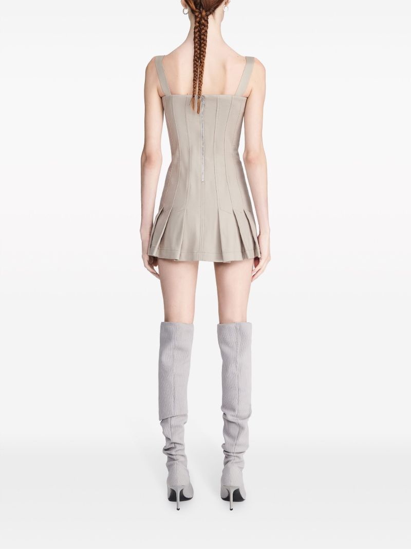 Grey Safety Slider Pleated Dress