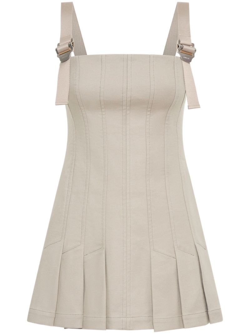 Grey Safety Slider Pleated Dress
