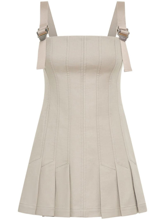 Grey Safety Slider Pleated Dress