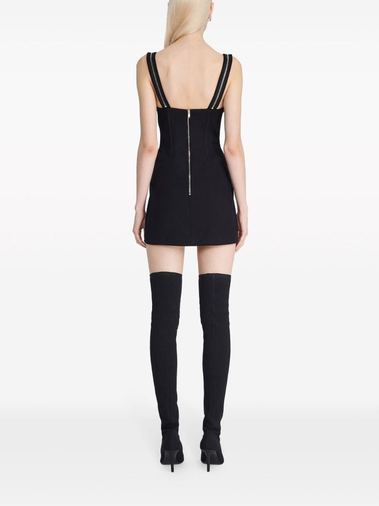 Black Zipped Underwire Mini Dress
