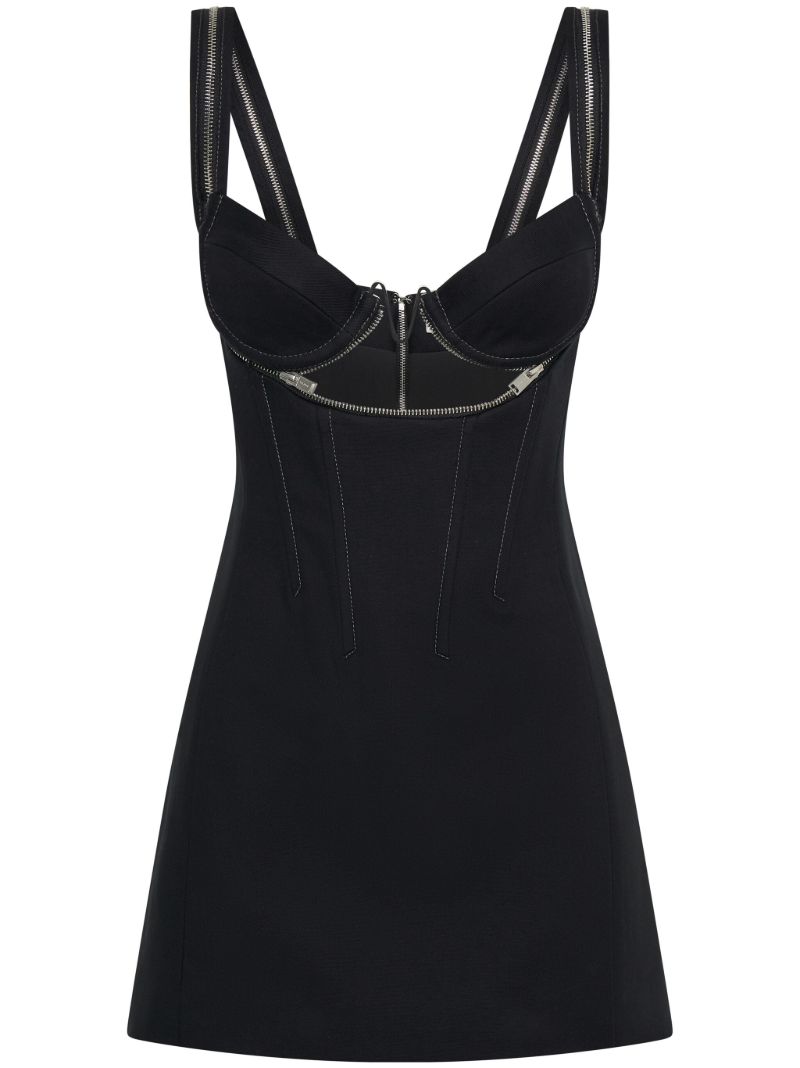 Black Zipped Underwire Mini Dress
