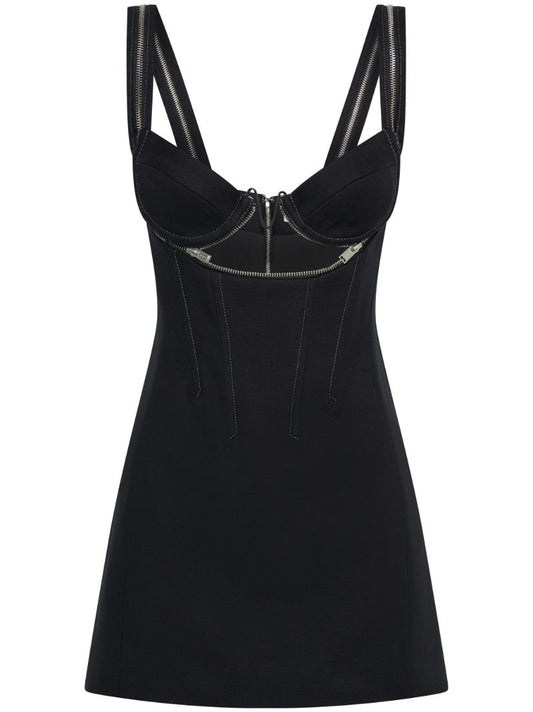 Black Zipped Underwire Mini Dress
