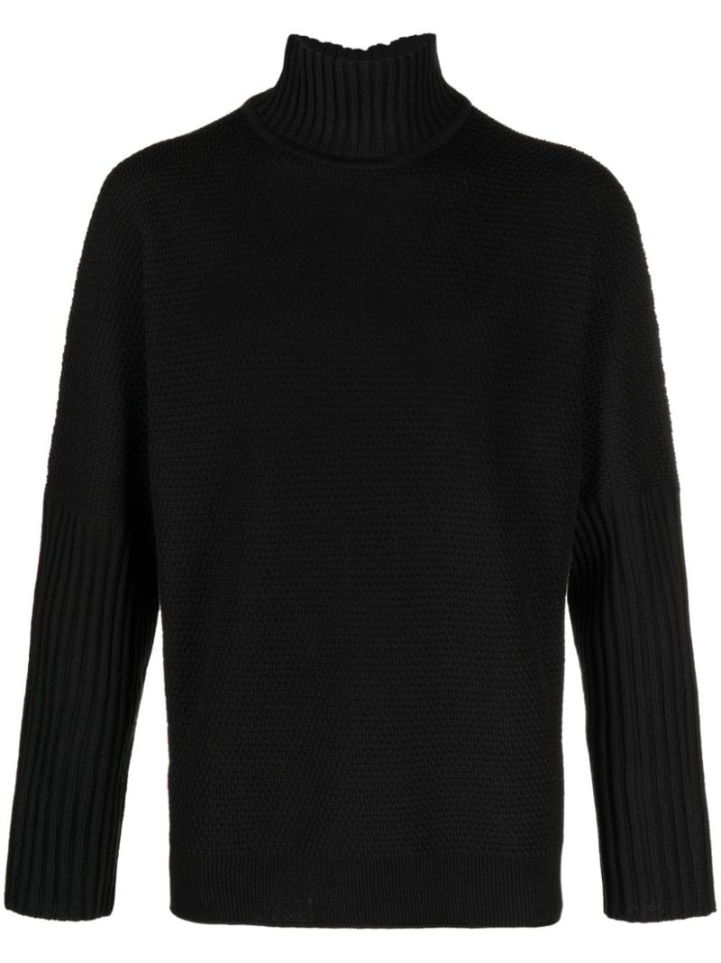 Black High-neck Rustik Knit Jumper