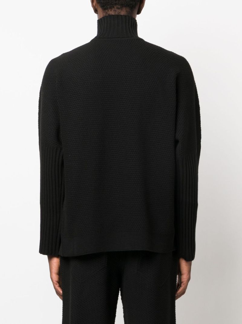 Black High-neck Rustik Knit Jumper