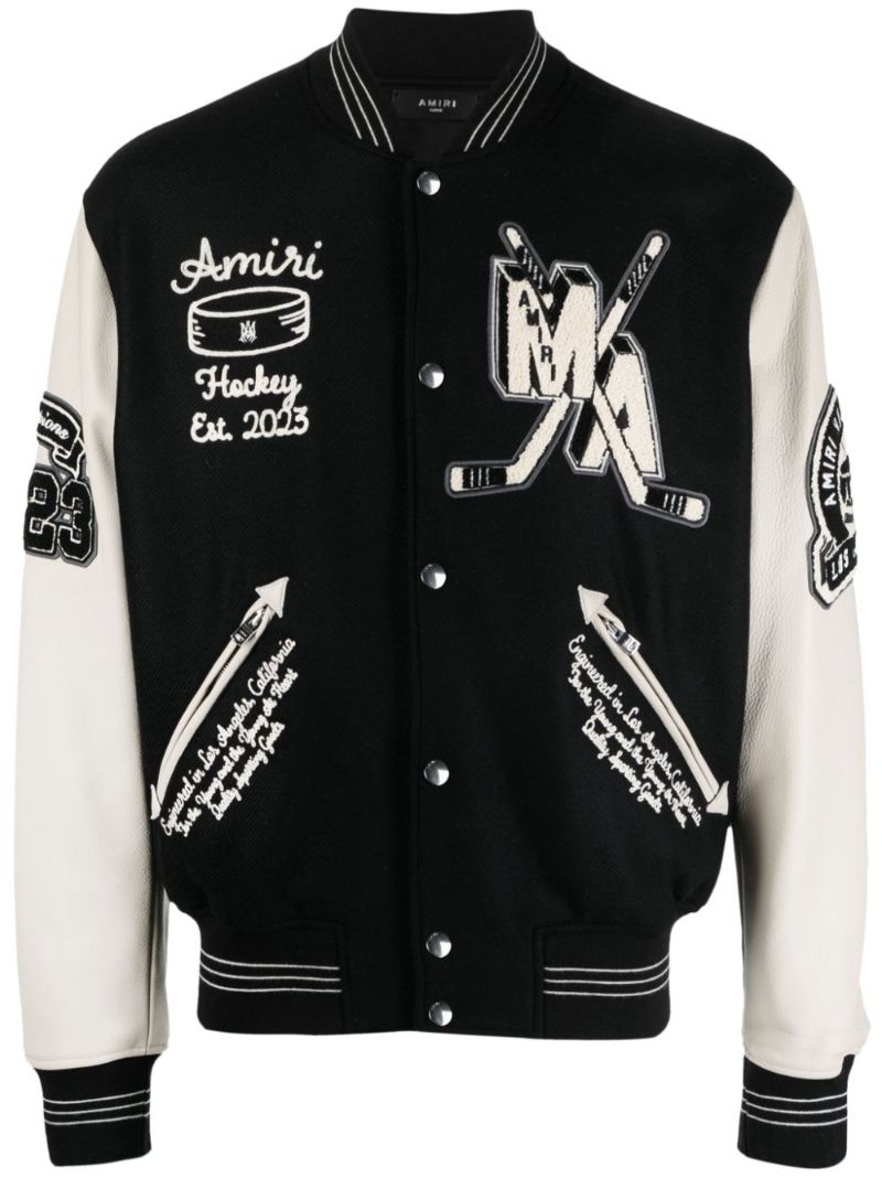 Black Hockey Virgin Wool-blend Jacket