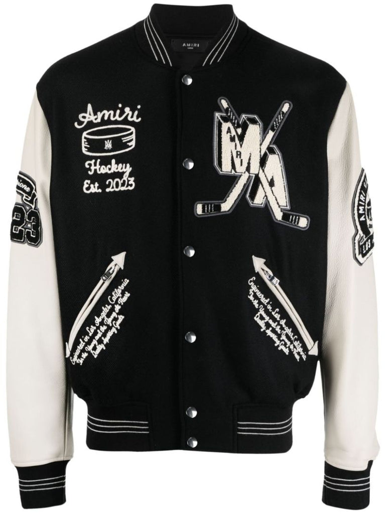 Black Hockey Virgin Wool-blend Jacket