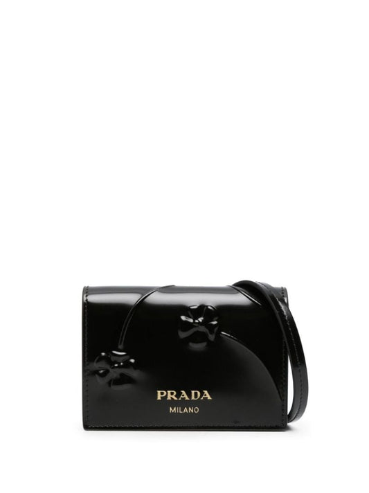 Black Floral Debossed Leather Wallet