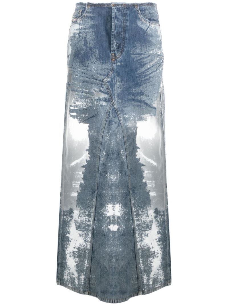 Blue Denim Maxi Skirt