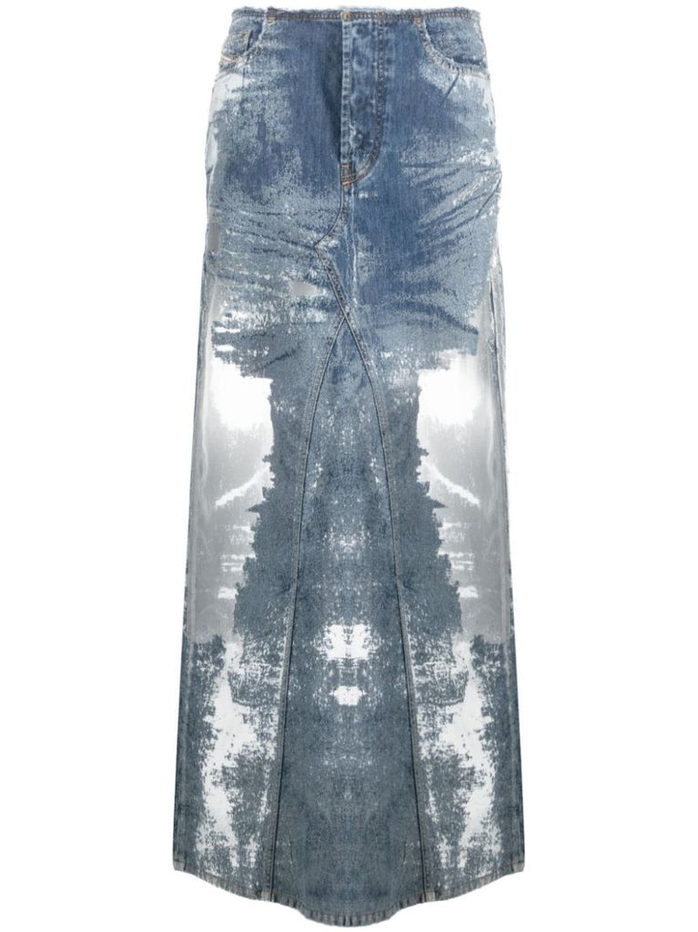 Blue Denim Maxi Skirt