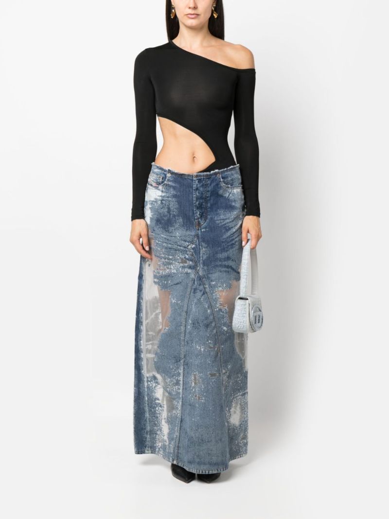 Blue Denim Maxi Skirt