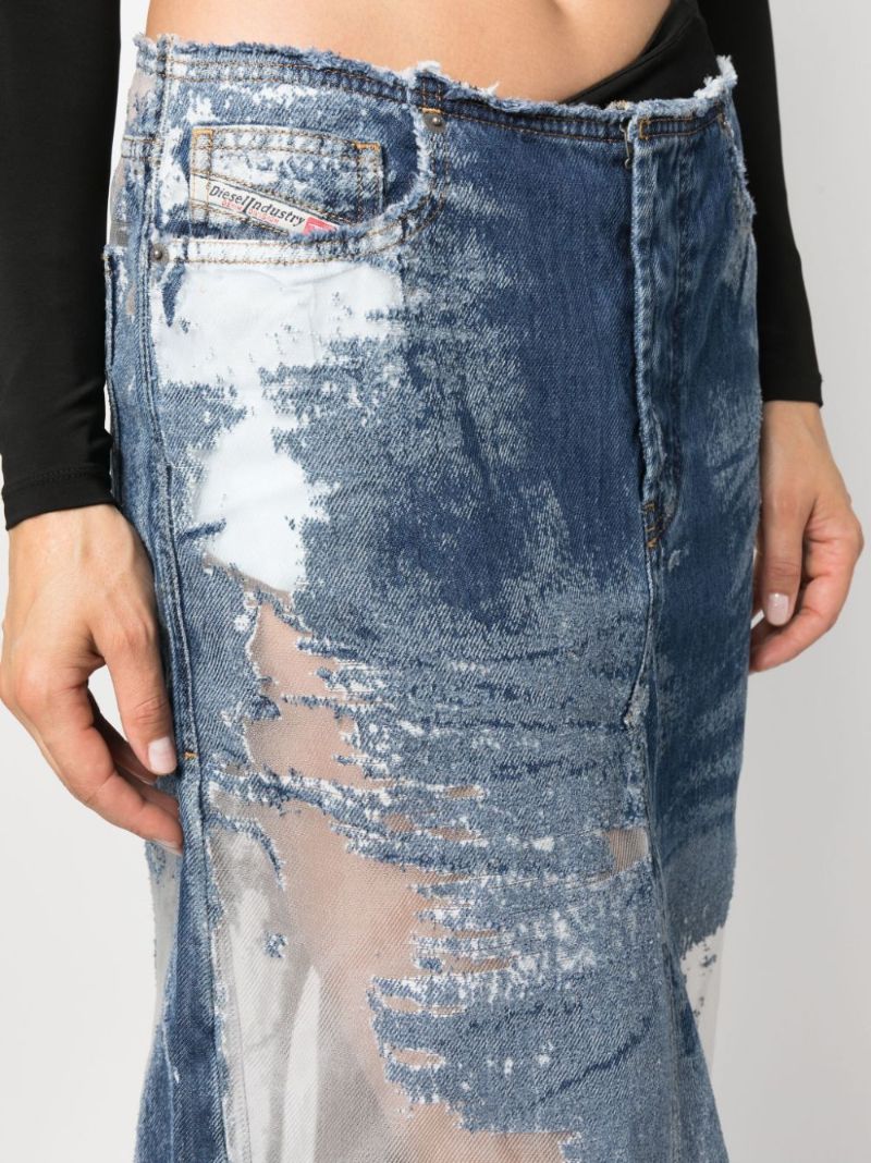 Blue Denim Maxi Skirt
