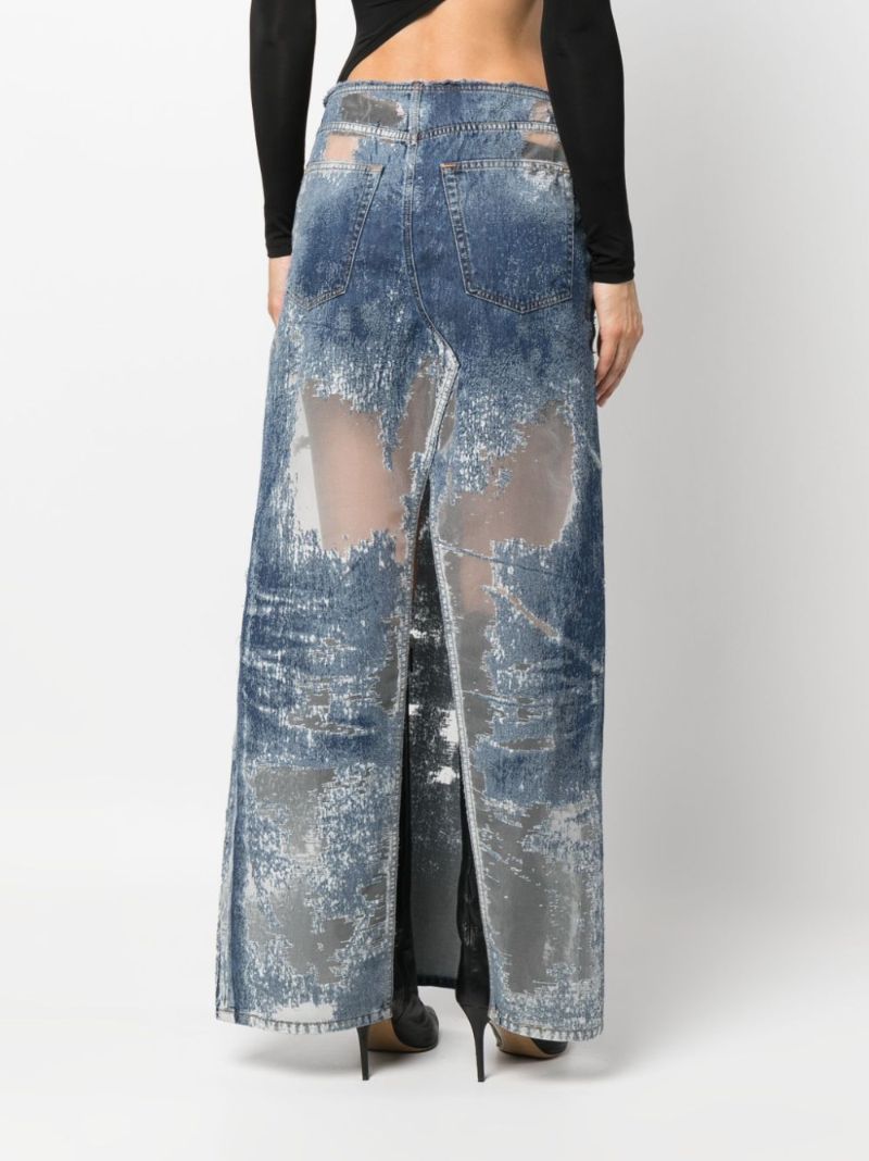 Blue Denim Maxi Skirt