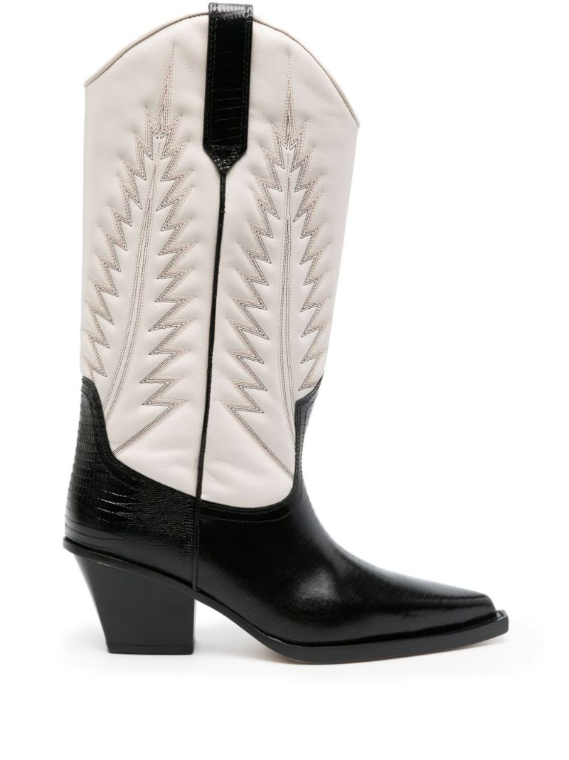 White Rosario 72 Western Leather Boots