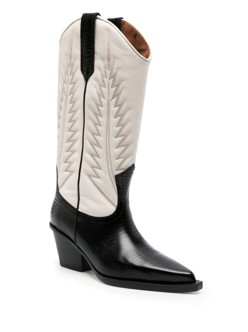 White Rosario 72 Western Leather Boots