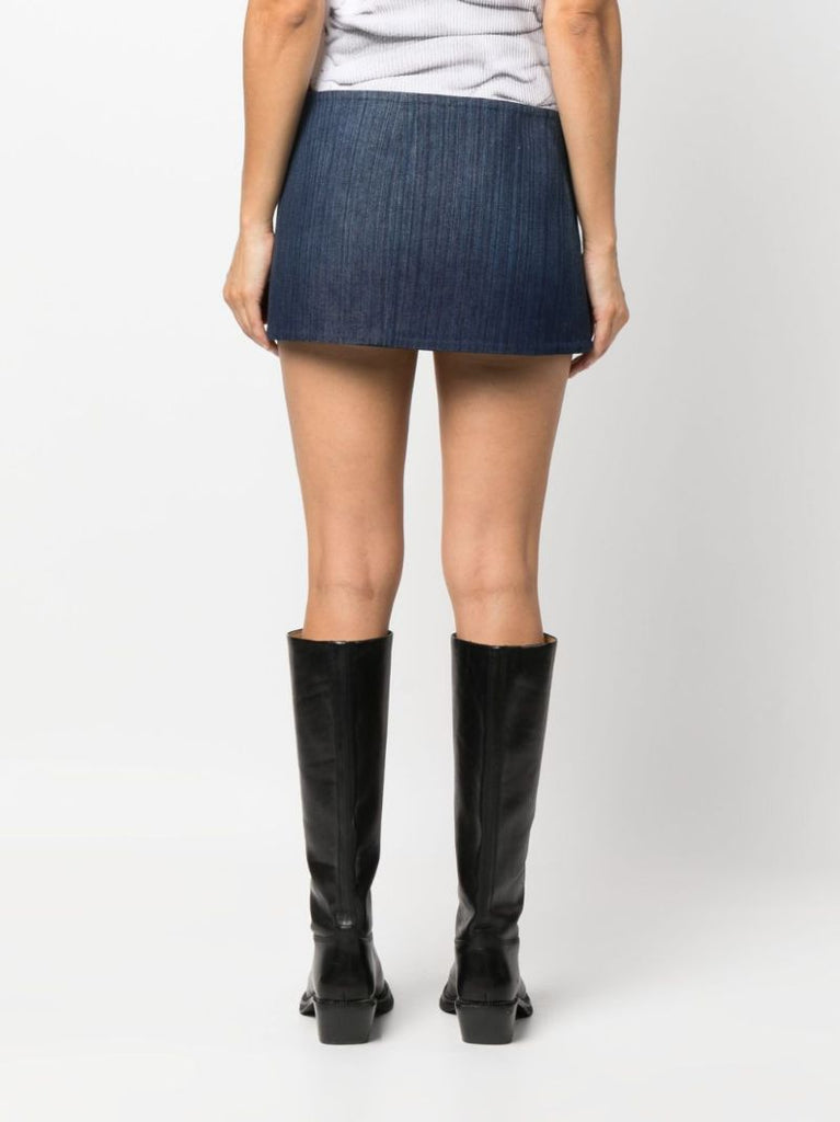 Blue De-lori-fsd Striped Cotton Mini Skirt