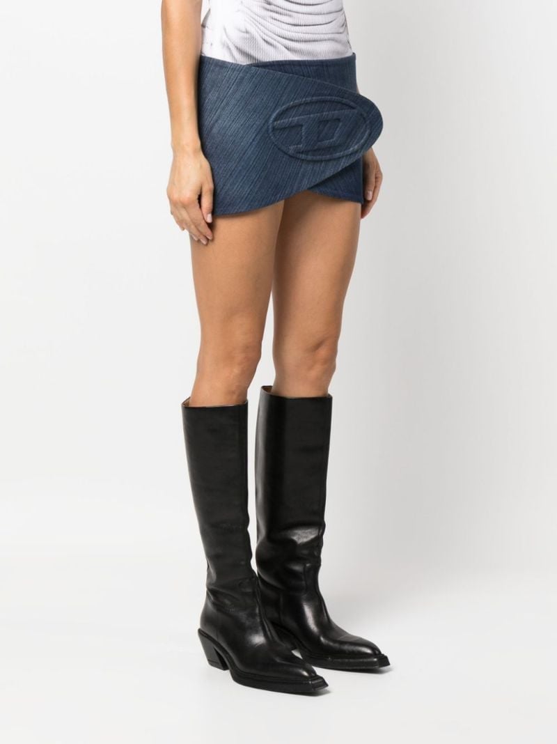 Blue De-lori-fsd Striped Cotton Mini Skirt