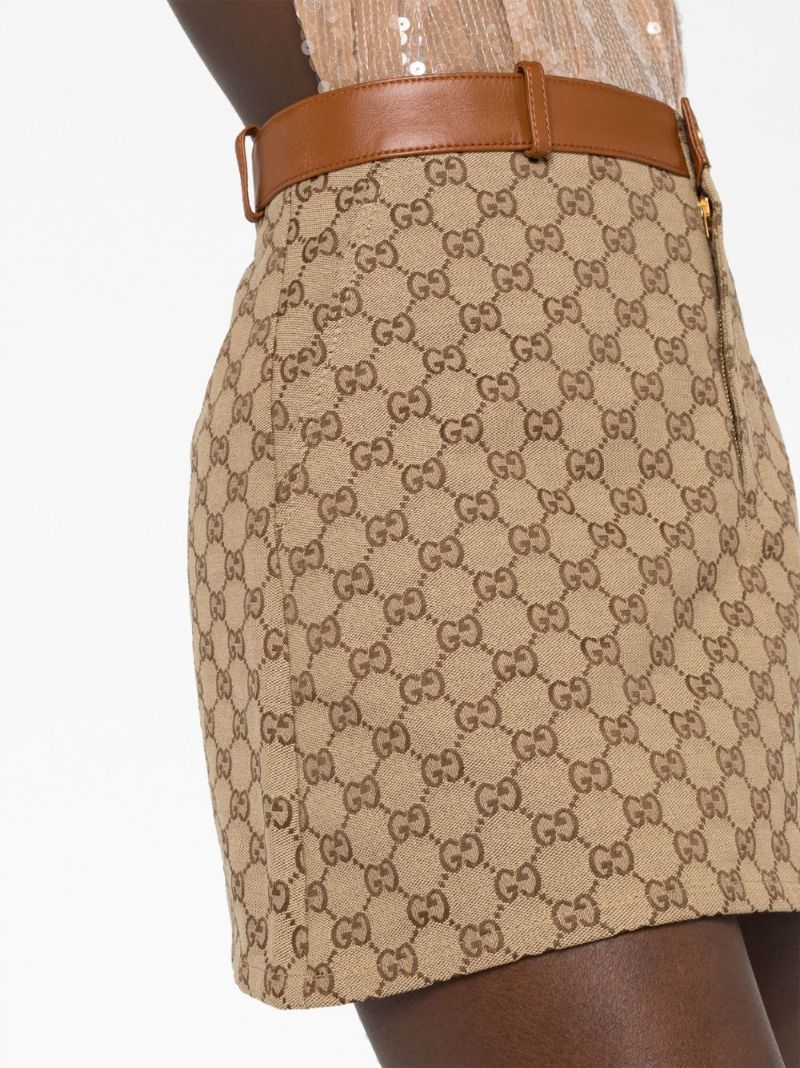 Brown Gg Canvas Mini Skirt